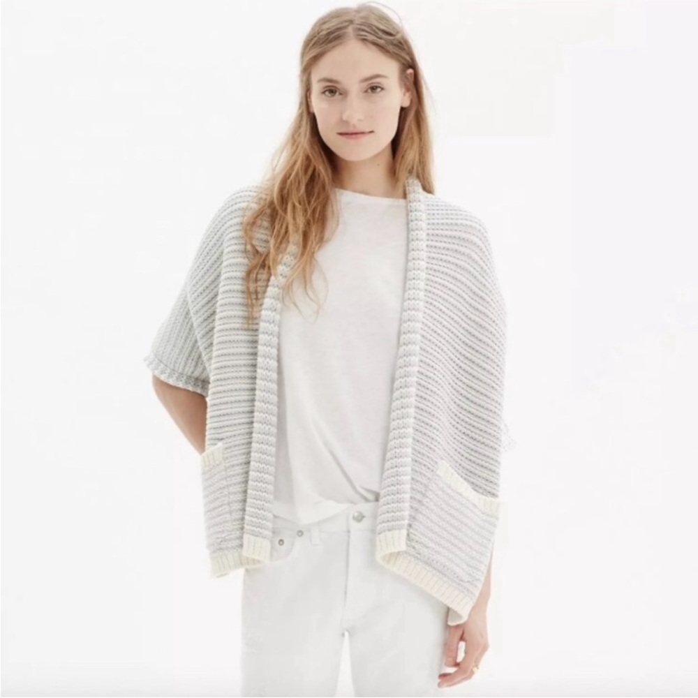Madewell Women's Curl Up Open Front Cardigan Shawl With Pockets Size Medium